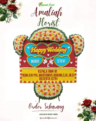 Karangan Papan Bunga Pernikahan di Padurenan
